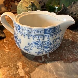 Vintage JlMenau Blue and White Floral Gravy Boat